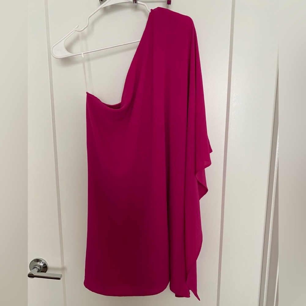 Vici One Shoulder Dress in Fuchsia